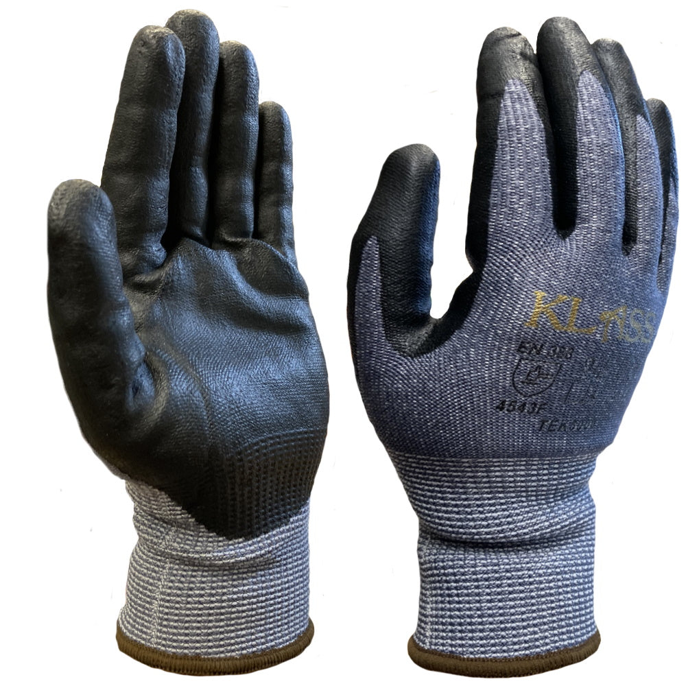 Klass TEK 6000 Cut Resistant Gloves Level F Nitrile Grip Work Gloves