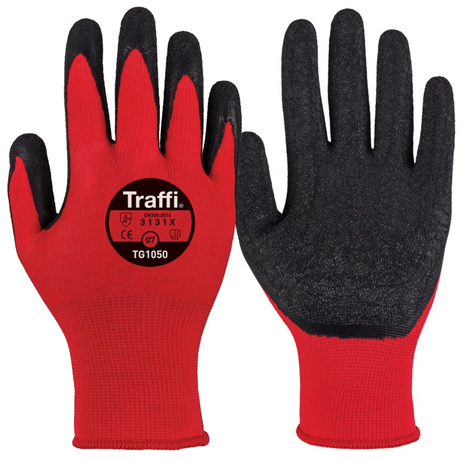 Traffi TG1050 X-Dura Latex Gloves Cut Level A Recycled Nylon