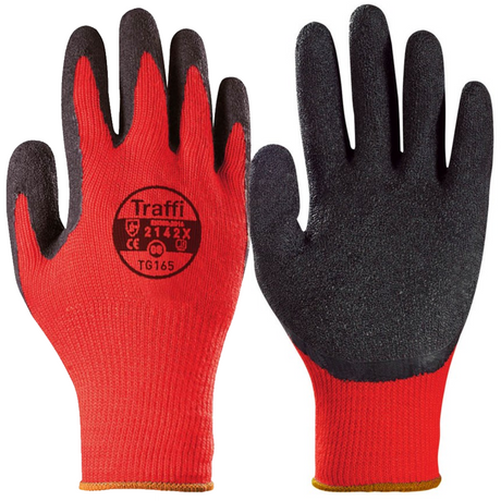 Traffi TG1655 Latex Work Gloves Cut Level A Crinkle Grip