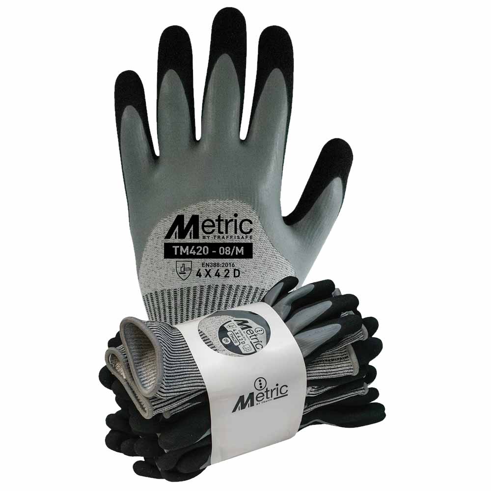 END OF LINE Metric TM420 Cut D ¾ Double Dip Dual Polymer (Latex/Nitrile) Glove