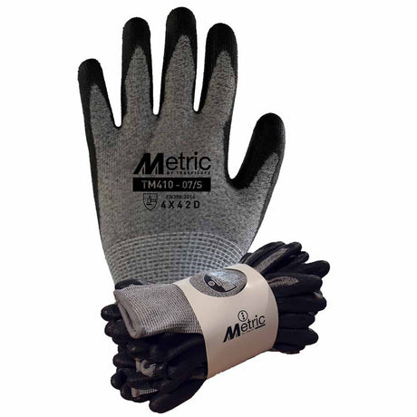 END OF LINE Traffi TM410 Cut Level D Safety Gloves PU Coated HPPE Work Gloves
