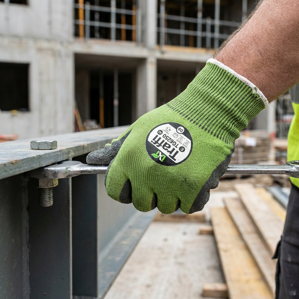 Traffi TG6250 Cut Level E Crinkle Latex Gloves