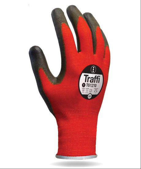 traffi red pu core glove