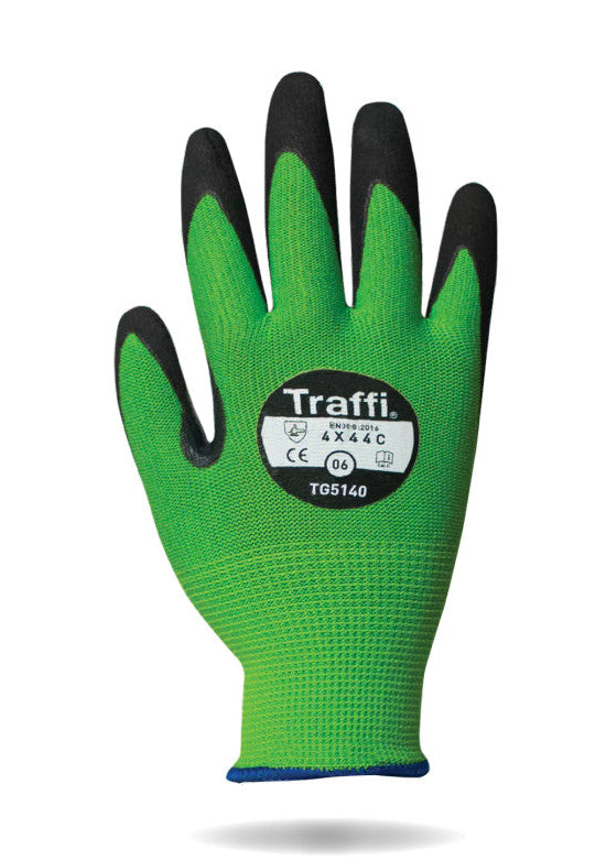 traffi tg5140 green cut c gloves
