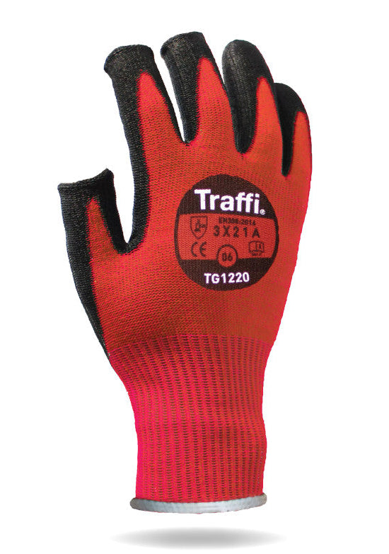 Traffi TG1220 3-Finger PU Work Gloves Cut Level A