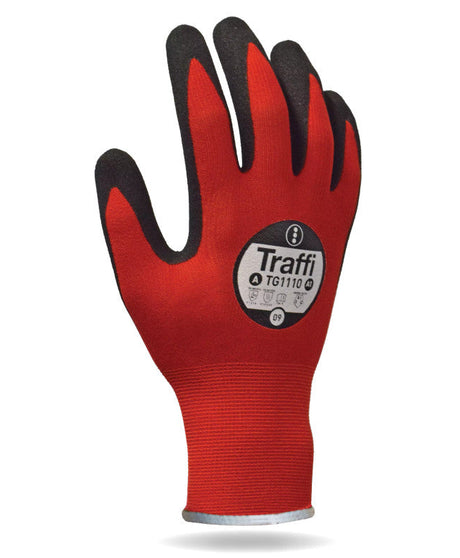 Traffi TG1110 Cut Level A Nitrile Grip Safety Gloves