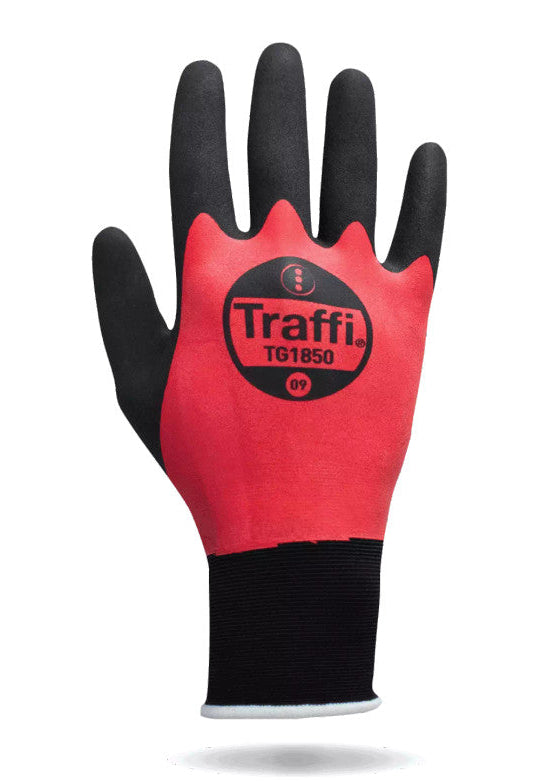 Traffi TG1850 Water Resistant Work Gloves Double Dip