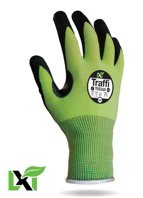 Traffi TG5240 Cut Level C Nitrile Work Gloves LXT