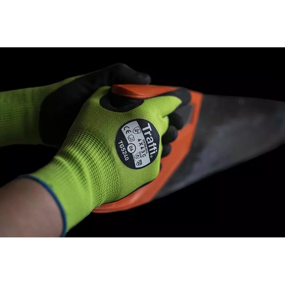 Traffi TG5240 Cut Level C Nitrile Work Gloves LXT