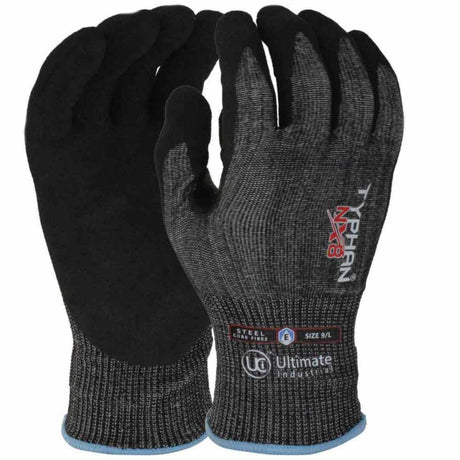 UCi Typhan NX8 Cut Level E Safety Gloves Sandy Nitrile Work Gloves