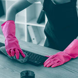 Unigloves Unicare Household Rubber Gloves Blue Reusable Flock-Lined