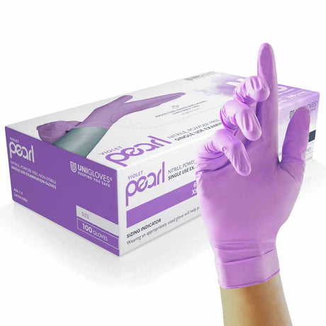 Unigloves GP007 Violet Nitrile Examination Gloves Medical Grade Chemical Resistant x 100