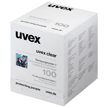 Uvex Lens Cleaning Towelettes Silicone Free Wipes Box of 100