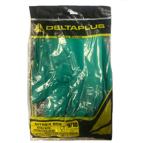Delta Plus Nitrex VE802 Chemical Resistant Gloves Nitrile Gauntlet 33cm