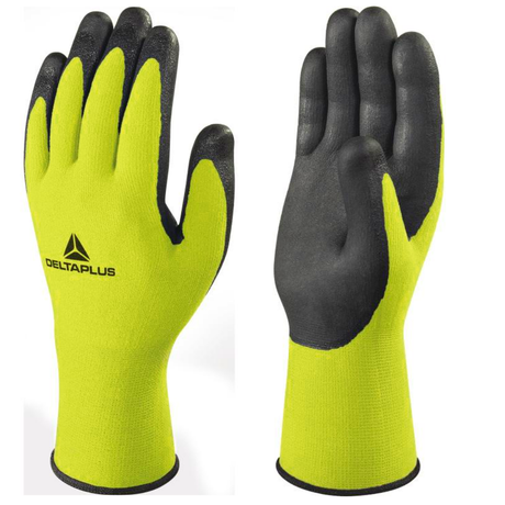 Delta Plus APOLLONIT VV734 Foam Nitrile Gloves Yellow Oily Grip Work