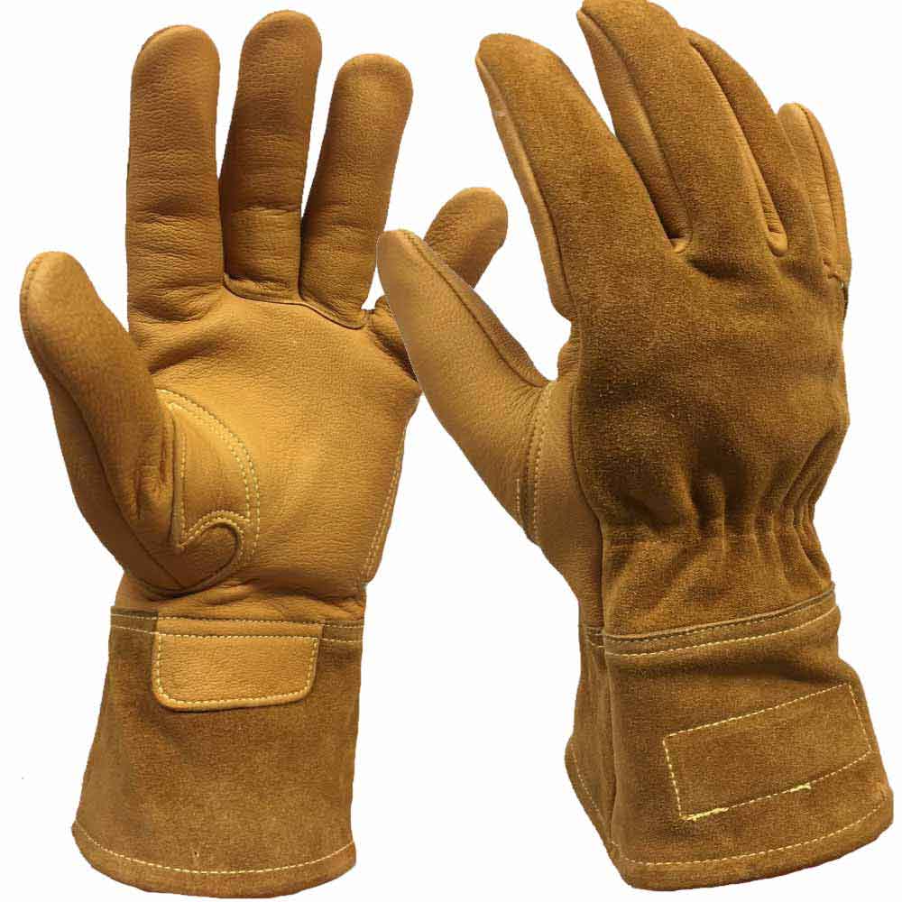 MecDex Flux Welder Mechanics Gloves Leather Thermal Protection Work Gloves
