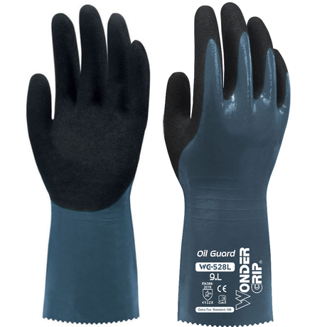 Wondergrip Oil Guard Triple Coated Nitrile Gauntlet 15 Gauge Work Gloves