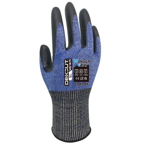 Wondergrip WG-1875 DEXCUT Cut Resistant Gloves Level C Nitrile Work Gloves