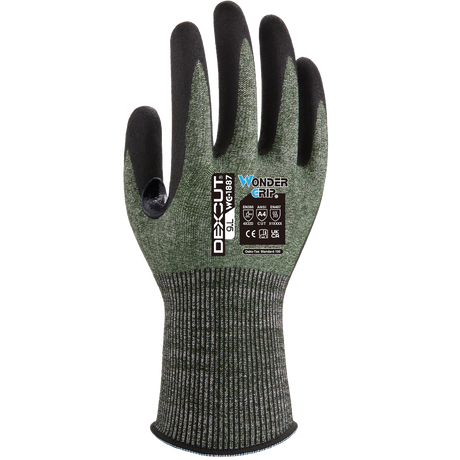 Wondergrip WG-1887 DEXCUT Cut Resistant Gloves Level D 18 Gauge Work Gloves