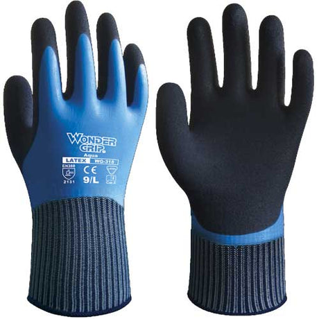 Wondergrip WG-318 Aqua Waterproof Work Gloves Double Latex Coated