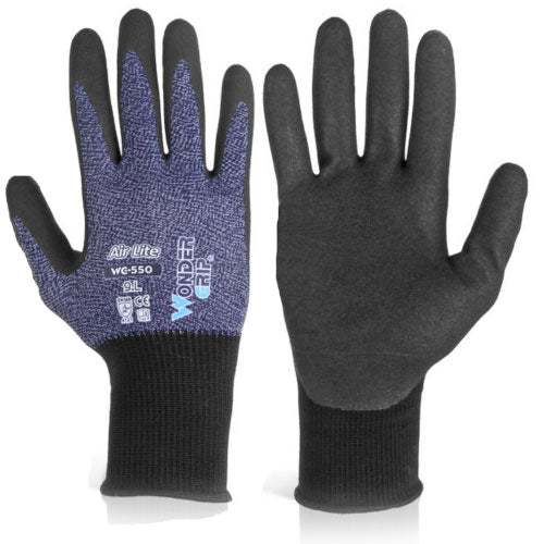 Wondergrip WG-550 Air Lite Nitrile Work Gloves 15 Gauge Breathable
