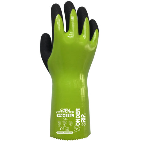 Wondergrip WG-658L Chemical Resistant Gloves Triple Nitrile 30cm Cuff Work Gloves
