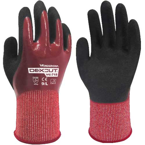 Wondergrip WG-718 DEXCUT Cut Resistant Safety Gloves Level D HPPE