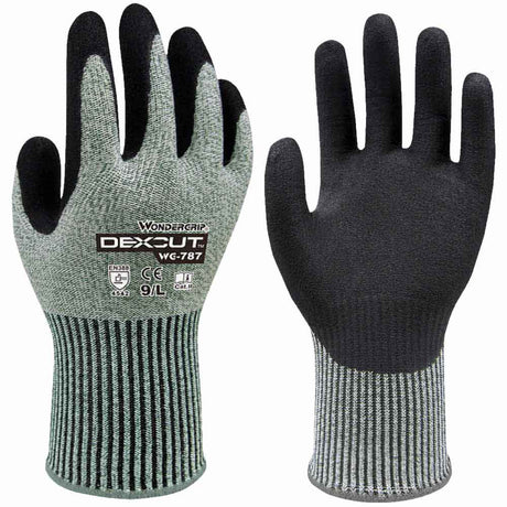 Wondergrip WG-787 Dexcut Cut Level 5 Gloves ISO 13997 D ANSI A4 Work Gloves