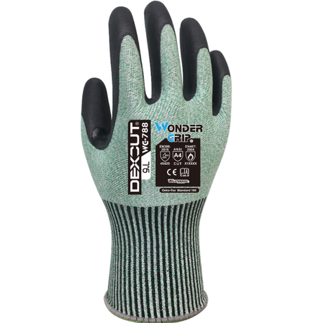 Wondergrip WG-788 DEXCUT Cut Resistant Work Gloves Level D HPPE
