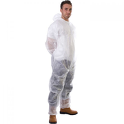 Disposable Hooded Coverall Polyprop. White