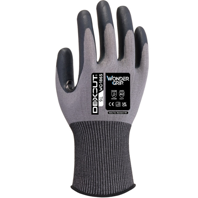 Wondergrip WG-1865 DEXCUT Cut Resistant Gloves Level B NBR Coated Work Gloves