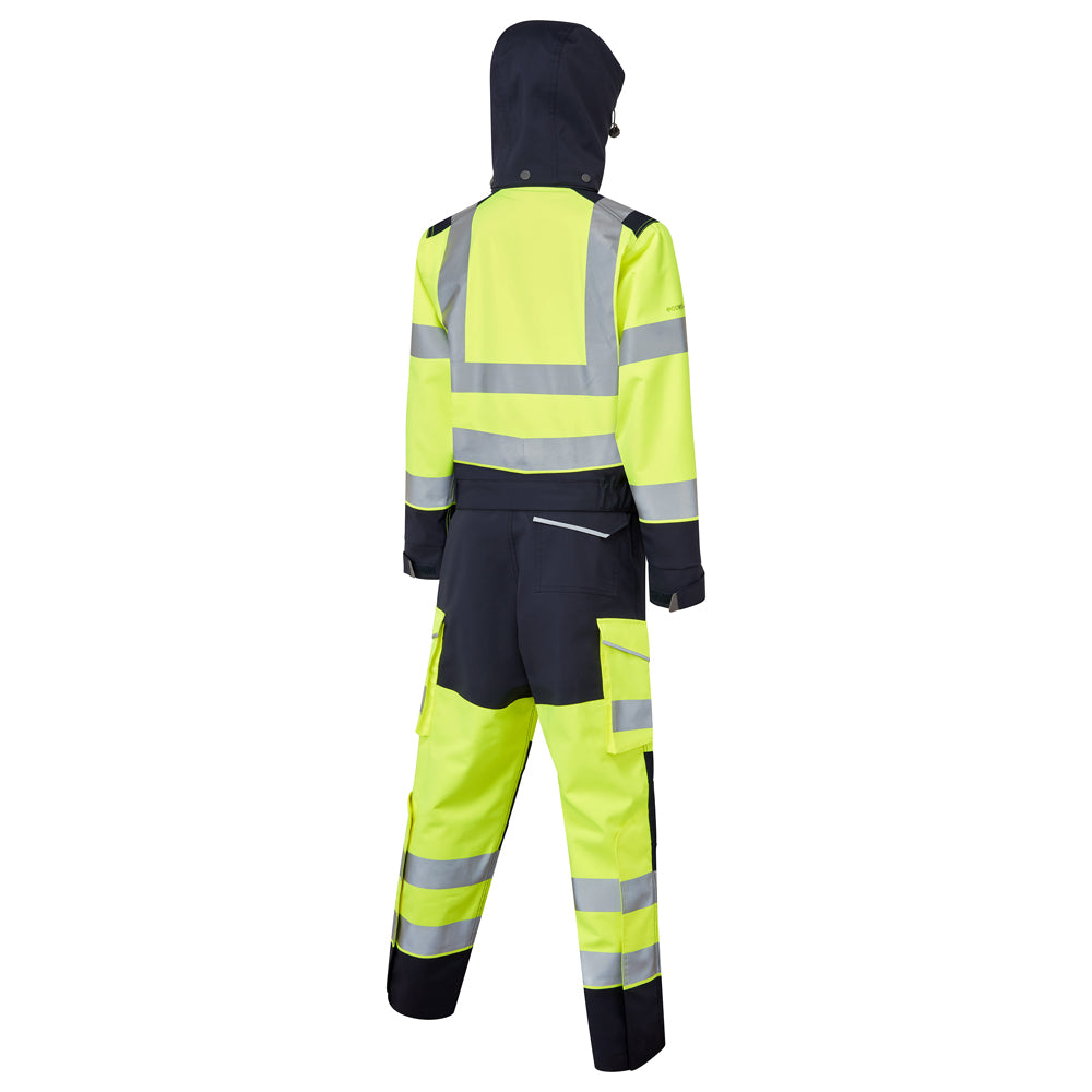 Leo Workwear Honeychurch Womens Hi Vis Coverall Orange Railway 2-Part