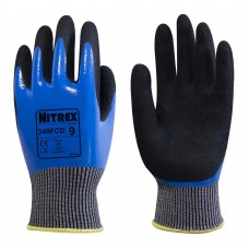 Nitrex 340FCD Cut Level F Double Dipped Nitrile Palm Coated Gloves