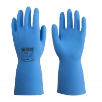 Nitrex 612 Blue Flock Lined Nitrile Chemical Resistant Gauntlets