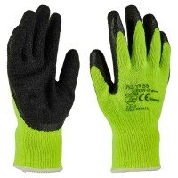 LightWeight Cold Weather Handling Latex Palm Fleece Lined Hi-Vis Work Gloves