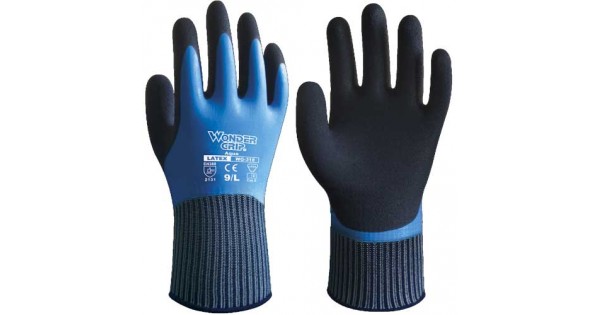 Multi Purpose Waterproof Work Grip Gloves Fully Latex Coated Safety Aqua Wet Oil 