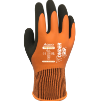 Wonder Grip AQUA Orange Foam Latex Wet Work Gloves