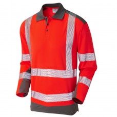 Coolviz Plus Long Sleeved Summer Wear Hi Vis Polo Shirt Class 2 Red