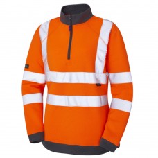 1/4 Zip Womens Sweatshirt High Visibility Class 3 Railspec Orange