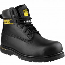 CAT Holton Black Leather Caterpillar Safety Boots SB SRC FO HRO E