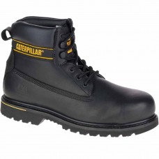 CAT Holton Black Leather Caterpillar Safety Boots S3 SRC FO HRO E