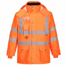 Orange Hi-Vis 7-in-1 Traffic Rail Spec Jacket