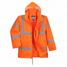 Orange Hi-Vis Waterproof Breathable Traffic Jacket