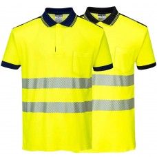 PW3 Hi-Vis Yellow Cotton Comfort Polo Shirt 