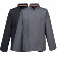 Breathable Mesh Air Long Sleeve PolyCotton Slim Fit Chefs Jacket