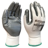 Nitrile Palm Coated Grey on White Polyester Portwest Work Glove 