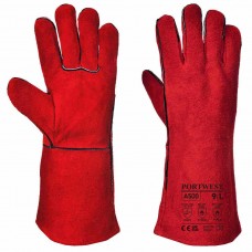 Red Welders Gauntlet Type A Flame and Molten Resistant 14" 35cm