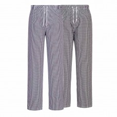 Chefs Trousers All Cotton Check Elasticated Waist