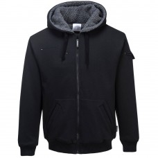 Pewter Premium Sherpa Pile Lined Full Zip Hoody Jacket