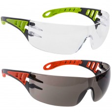 Metal Free Wraparound Soft Grip Vented Side Arm Tech Safety Glasses